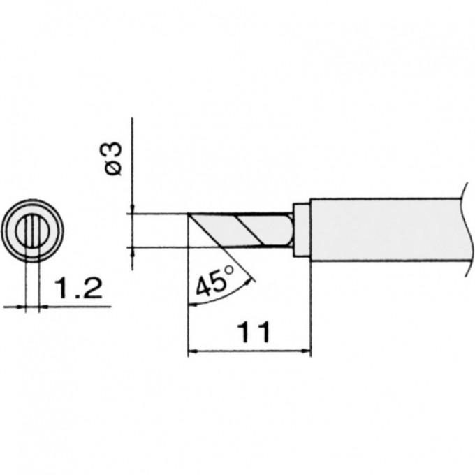 Наконечник для паяльников с подачей азота HAKKO T13-KU