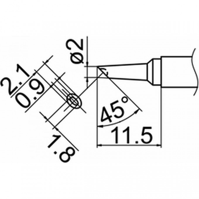 Наконечник HAKKO для станций FX-950 / FX-951 / FX-952 / FM-203 T12-BCM2