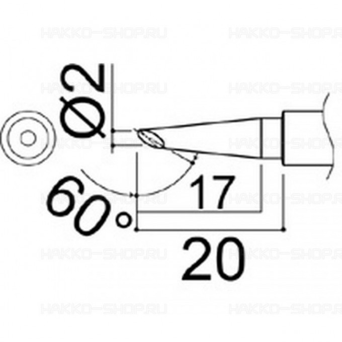 Сменный наконечник HAKKO для паяльников PRESTO 980-T-BC