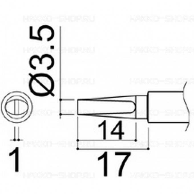 Сменный наконечник HAKKO для паяльников PRESTO 980-T-D