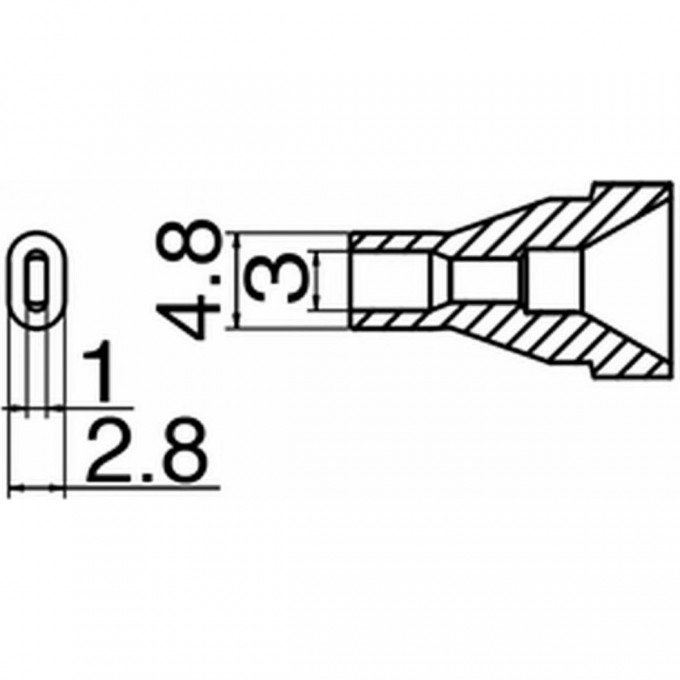 Сопло HAKKO овального типа (3×1 мм) N61-15